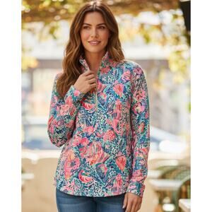 Lilly Pulitzer Skipper Popover Pullover Women’s Size Small Treasure Trove Print